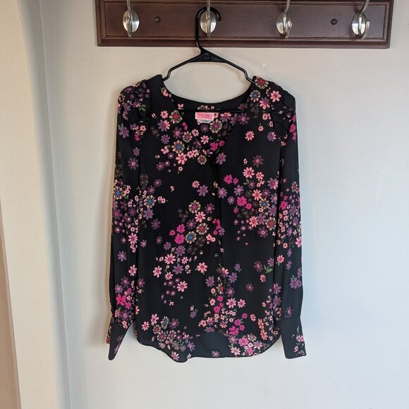 Kate Spade Bora Flora Long Sleevel Floral Top Blouse Size Large - Picture 2 of 14